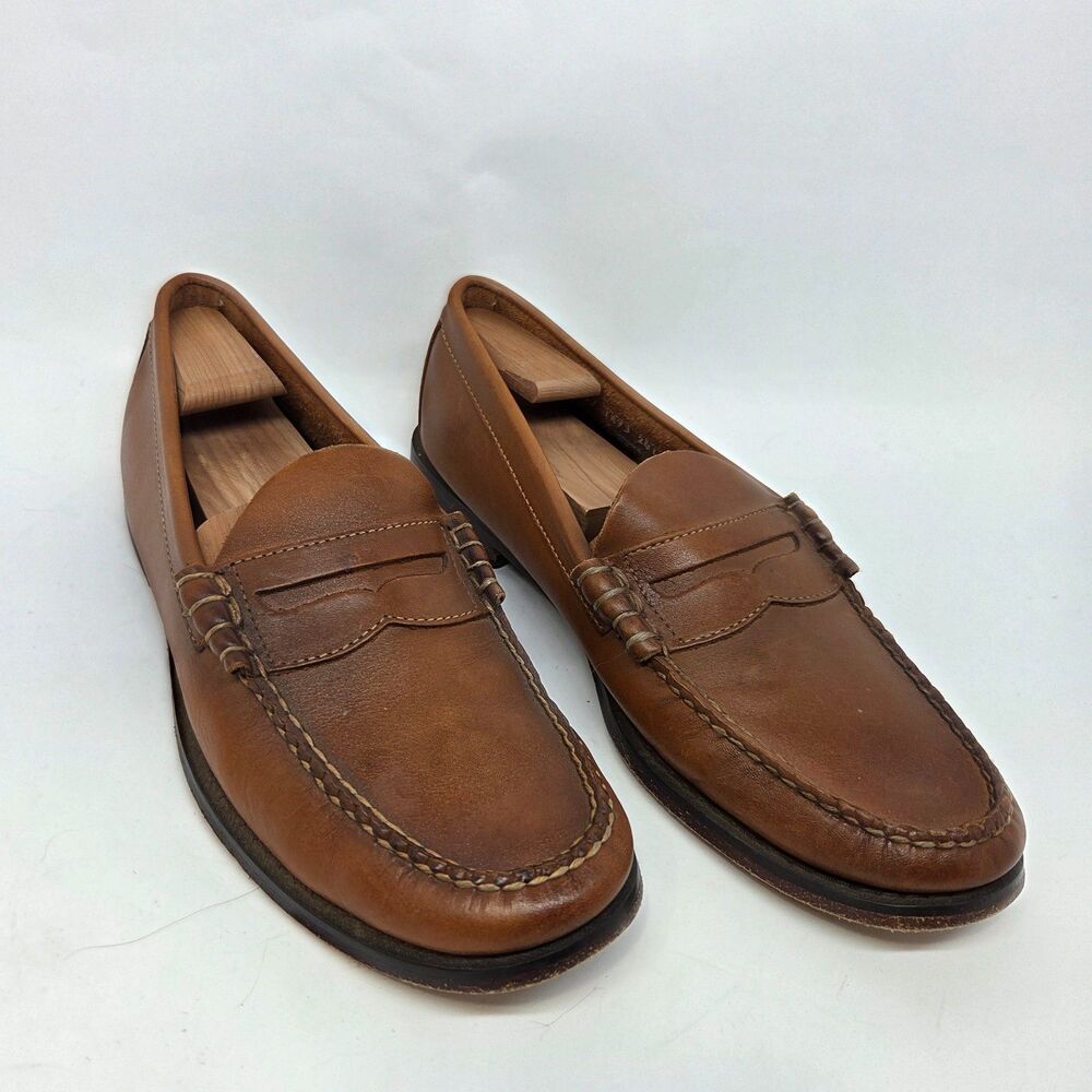 G.H. Bass Weejuns BRADFORD Mens Brown Leather Moc Toe Penny Loafers Size US 10 D